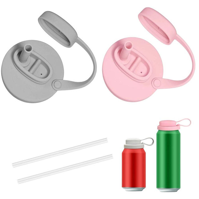 Soda Can Lids,Can Covers for Soda Pop Can Lids,with Straw for Good Sealing(2PCS)