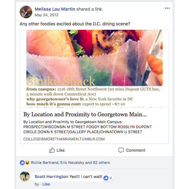 The Facebook post that started it all...before we even got to Georgetown.