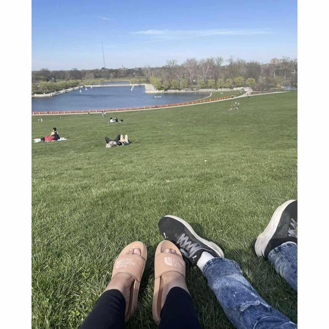 Enjoying the weather sitting at Art Hill, Forest park with my love. 2024