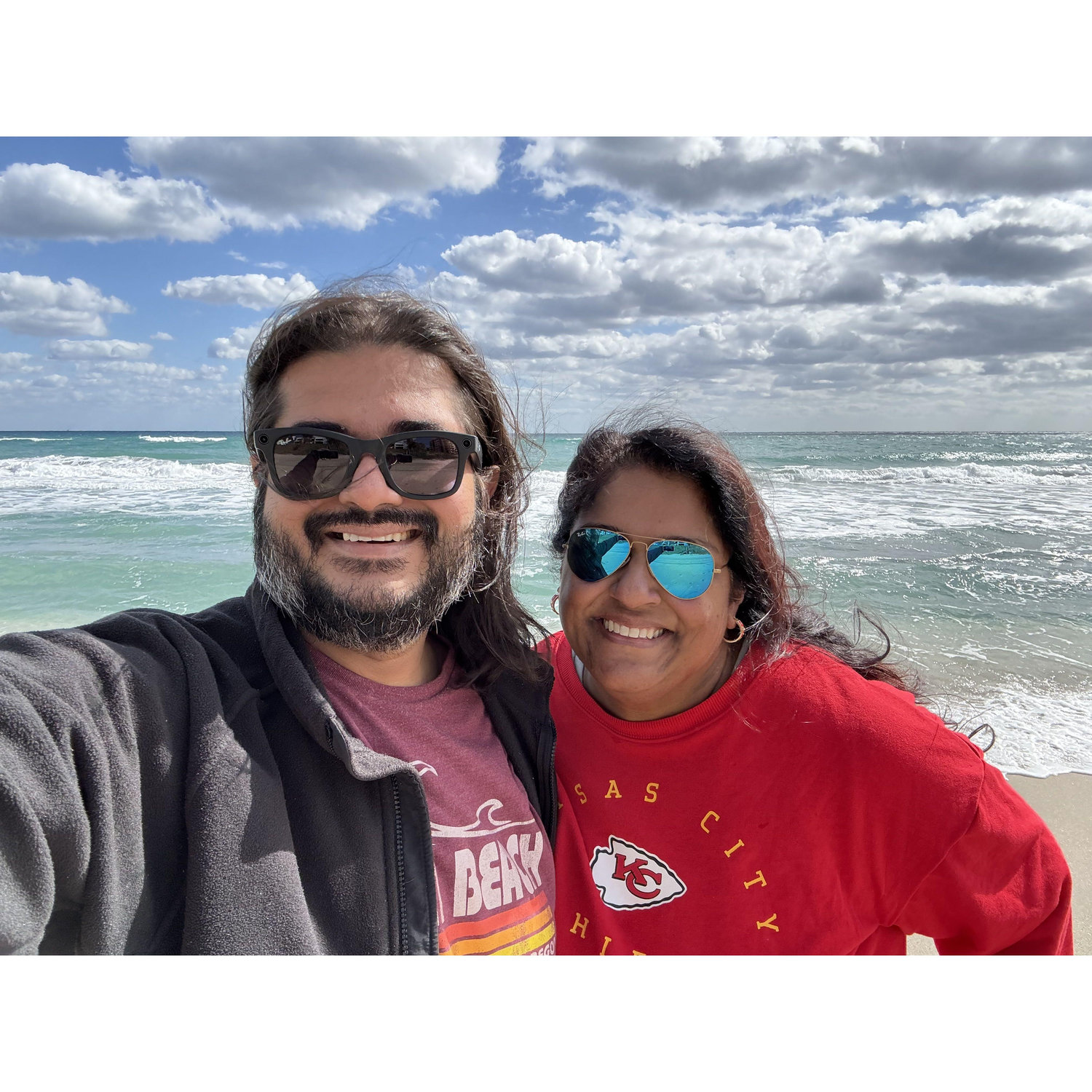Our first trip together was the beach, and we both loved it!