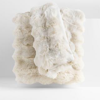 Textured Faux Fur Throw Blanket