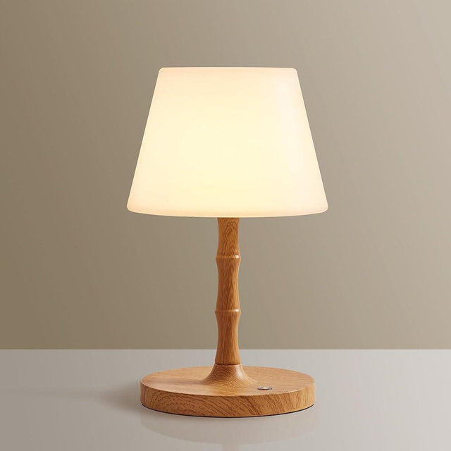Dawnwake Table Lamp Shower Lamp Waterproof,Cordless Rechargeable Battery Operated Desk Lamps for Bedroom Night Stands,3 Colors Touch Dimmable Small Outdoor Lamps for Living Room,4000mAh LED Wood Grain
