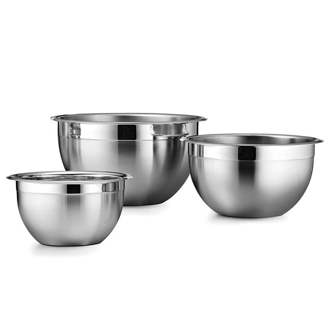 Tramontina Gourmet 18/10 Stainless Steel, NSF-Certified, Made in Brazil 8-Quart Mixing Bowl (3-Pack)
