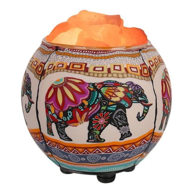 Himalayan CrystalLitez Himalayan Salt Lamp with UL Listed Dimmer Cord, Original Salt Crystals in A Handcrafted Artisan Bowl, Aromatherapy Salt Lamp(Ethnic Elephant)