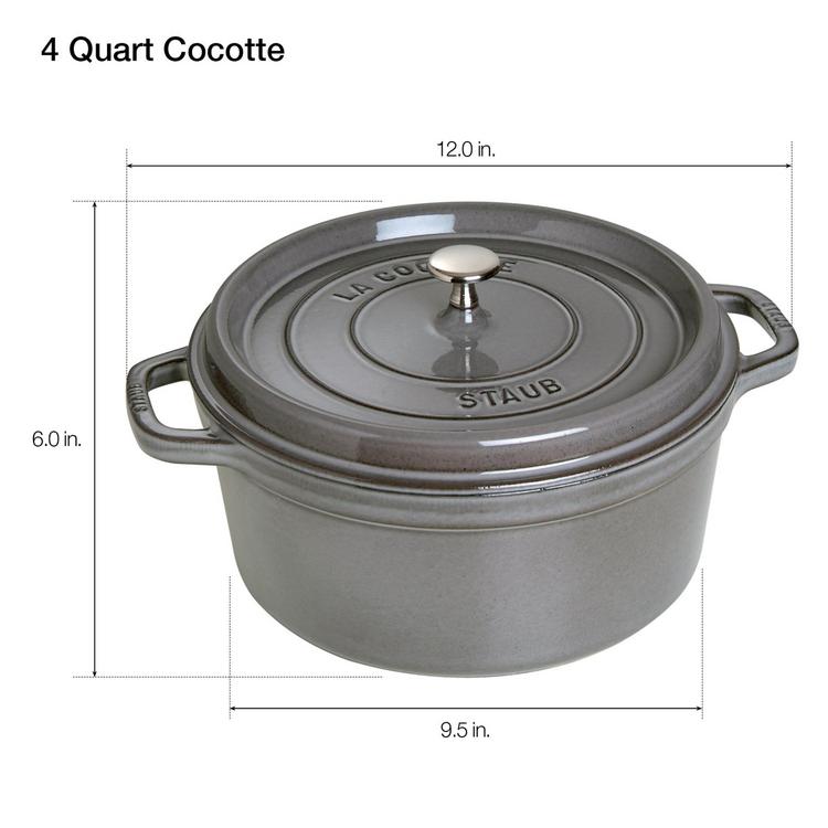 STAUB CAST IRON 4-QT ROUND COCOTTE - TURQUOISE - Le Cookery