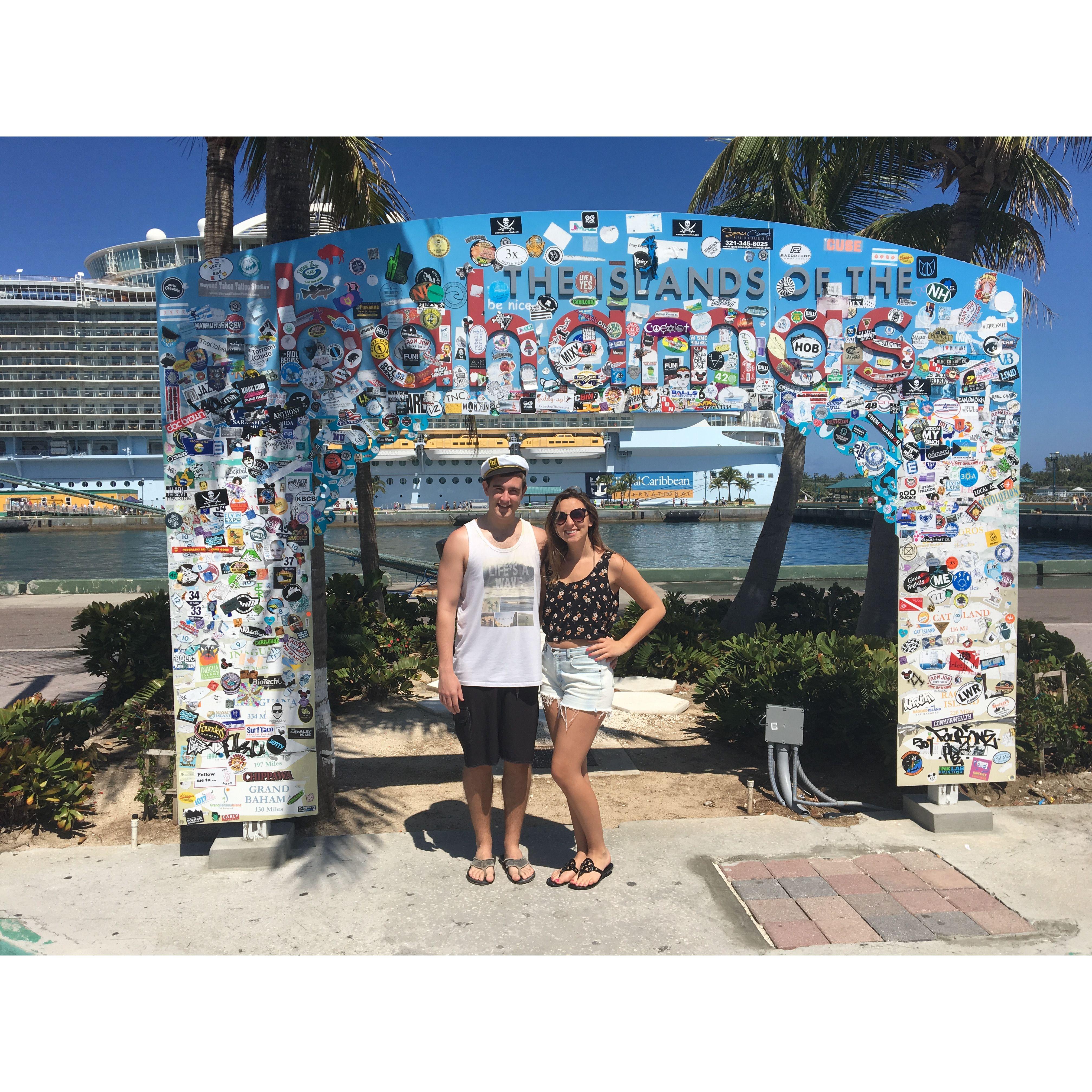 Jordan and Fred's first vacation together was on a Royal Caribbean cruise to the Bahamas in Spring of 2016!
