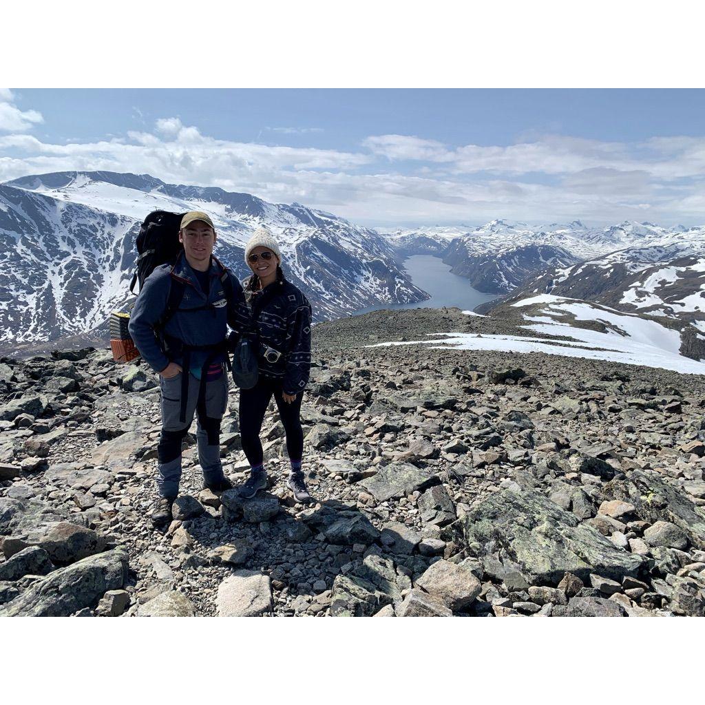 Hiking and camping in Besseggen, a ridge in Norway. Taken just a day before we missed our flight back to the US!