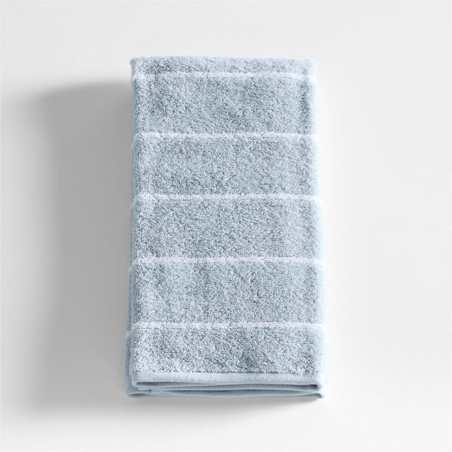 Dorm Turkish Organic Cotton Sky Blue Striped Hand Towel