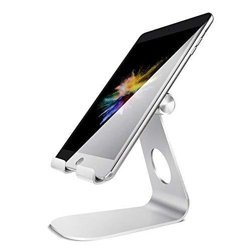 Tablet Stand Adjustable, Lamicall Tablet Stand : Desktop Stand Holder Dock Compatible with Tablet Such as iPad 2018 Pro 9.7, 10.5, Air Mini 4 3 2, Kindle, Nexus, Tab, E-Reader (4-13'') - Silver