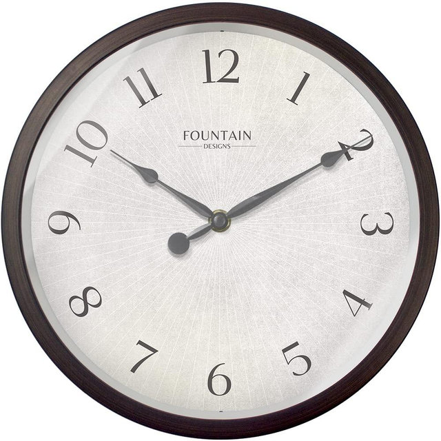 FOUNTAIN DESIGNS 10 Inch Small Modern Farmhouse Wall Clock, Non Ticking Silent Clock for Bedroom, Modern and Vintage Style (Oil Rubbed Bronze)