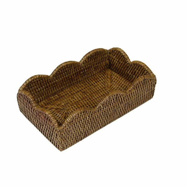 Rattan Scallop Guest Towel Holder