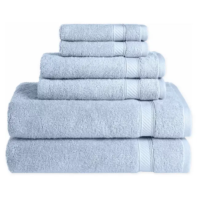 Nestwell™ Hygro Cotton Solid 6-Piece Towel Set in Blue Fog