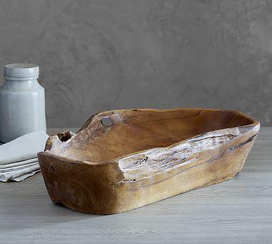 Low Round Live Edge Dough Bowl
