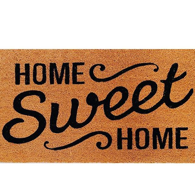 THEODORE MAGNUS Natural Coir Doormat with Non-Slip Backing - 17 x 30 - Outdoor/Indoor - Natural - Home Sweet Home