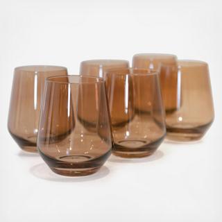 Estelle Stemless Wine Glass, Set of 6