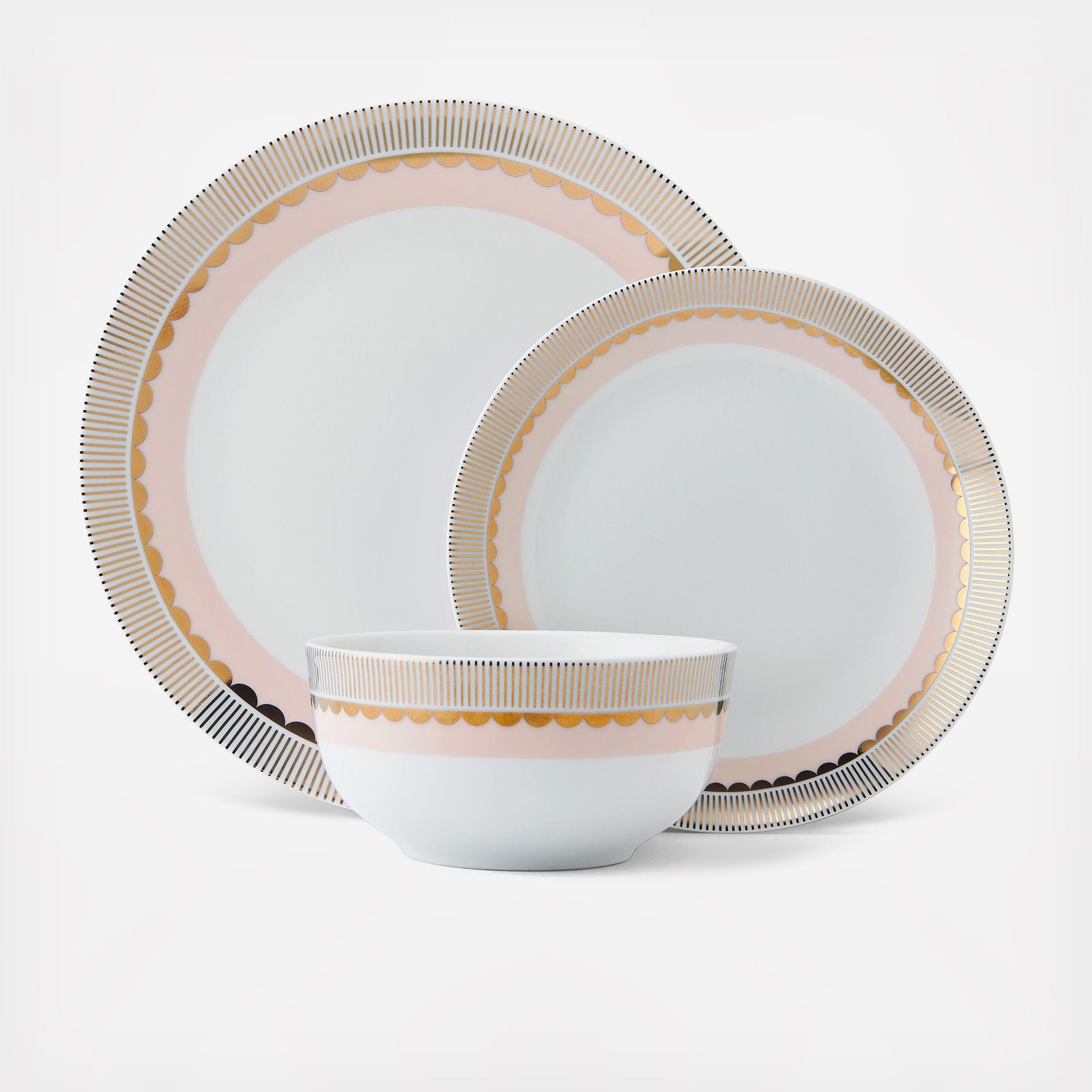 Darbie Angell Golden Charm Metallic 12 Piece Dinnerware Set, Service for 4