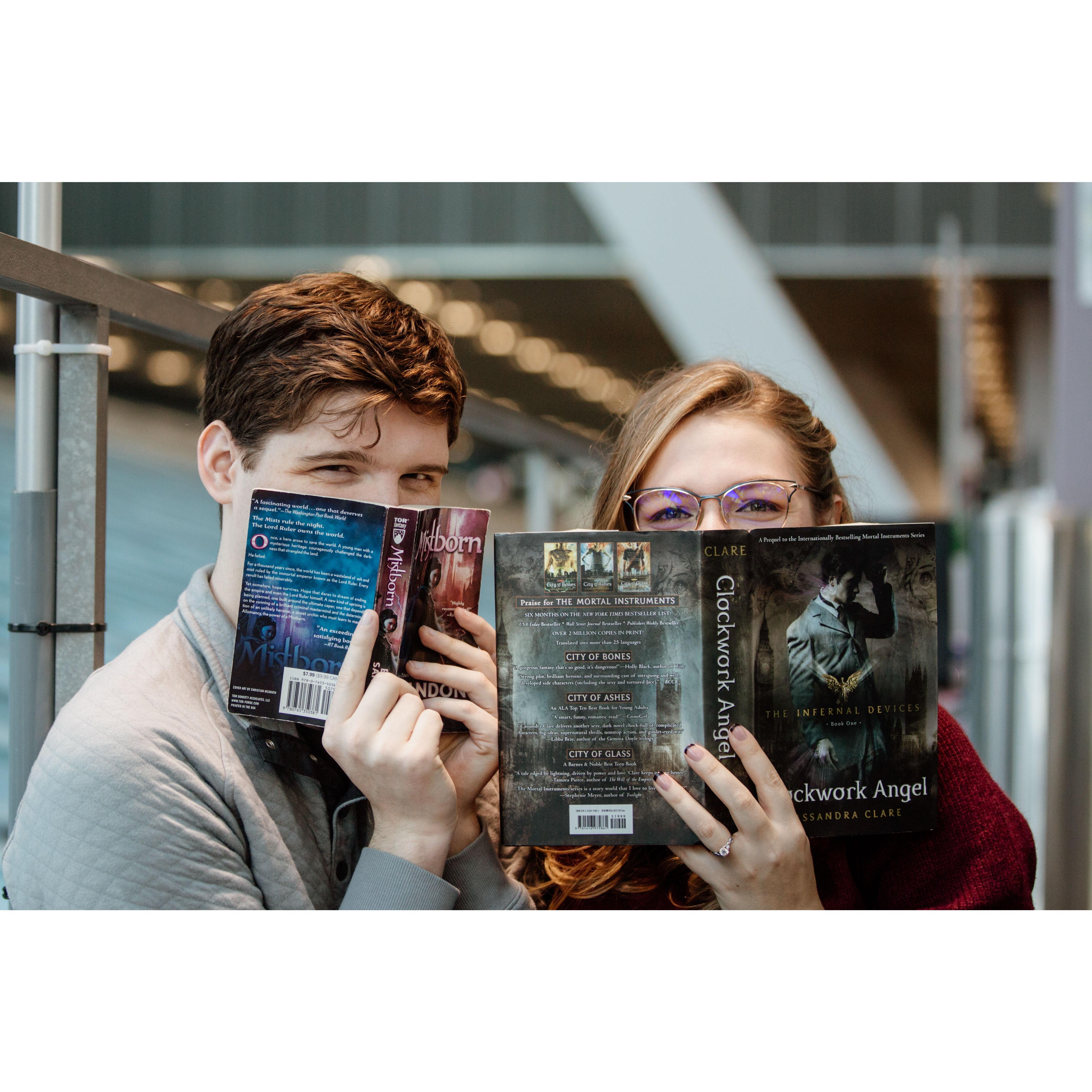 Engagement Photos at the Seattle Public Library