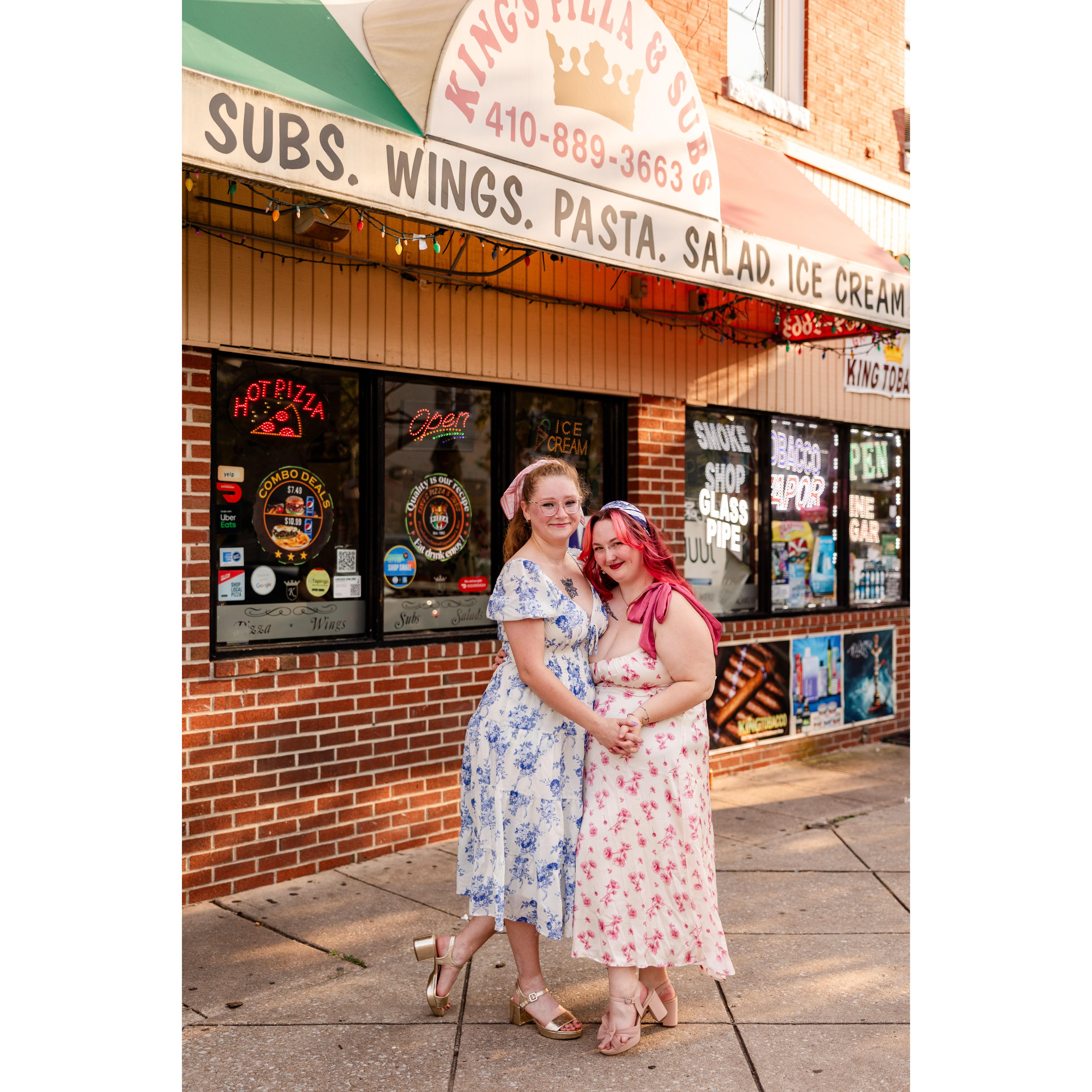 BEST PIZZA!! Our very first date was getting King's delivery and watching Say Yes To The Dress and Masterchef. We both almost fell asleep after.