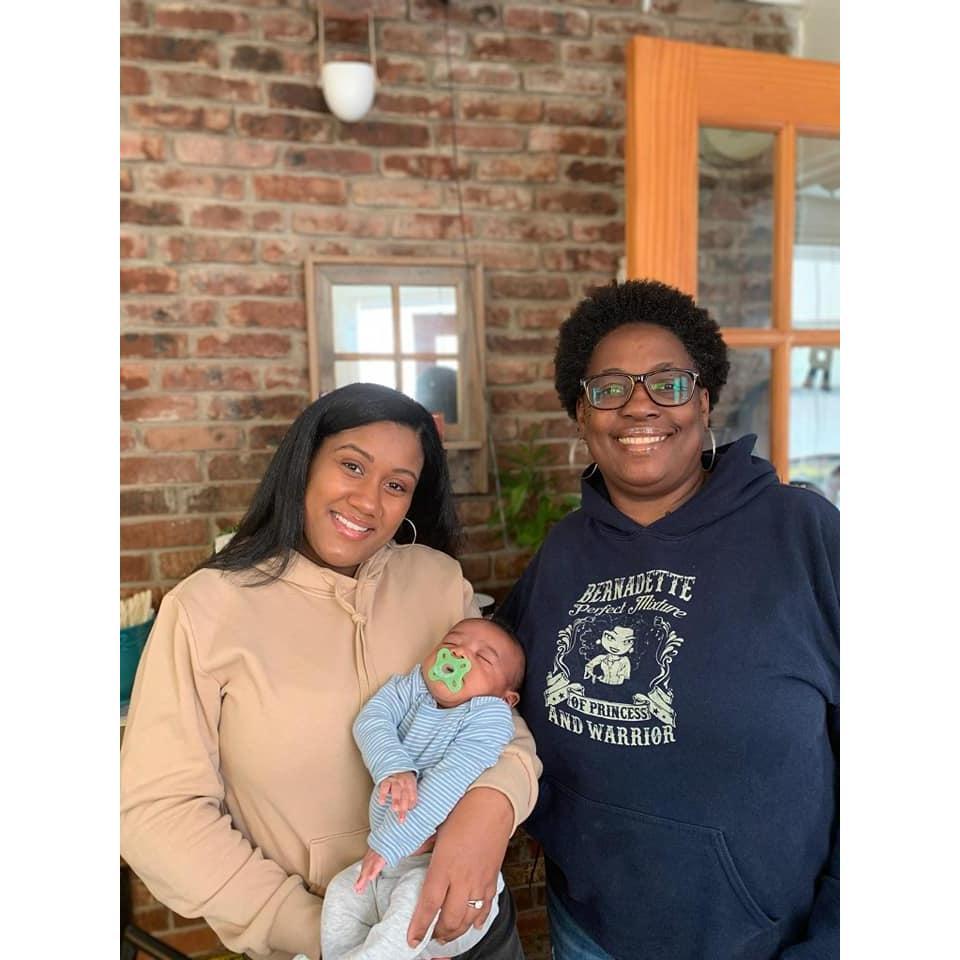 My bridesmaid Virginia and her son