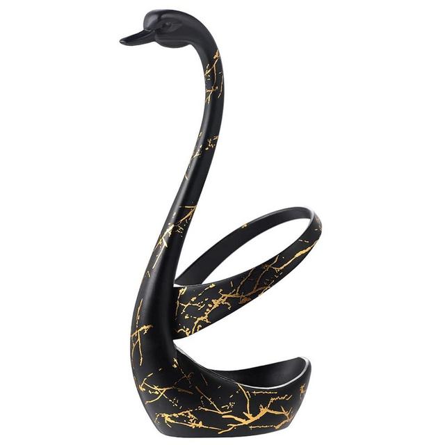 AnSaw Elegant Small Black Swan Base Holder for Coffee Bar & Dining, Perfect for Wedding & Entertaining Table Decor