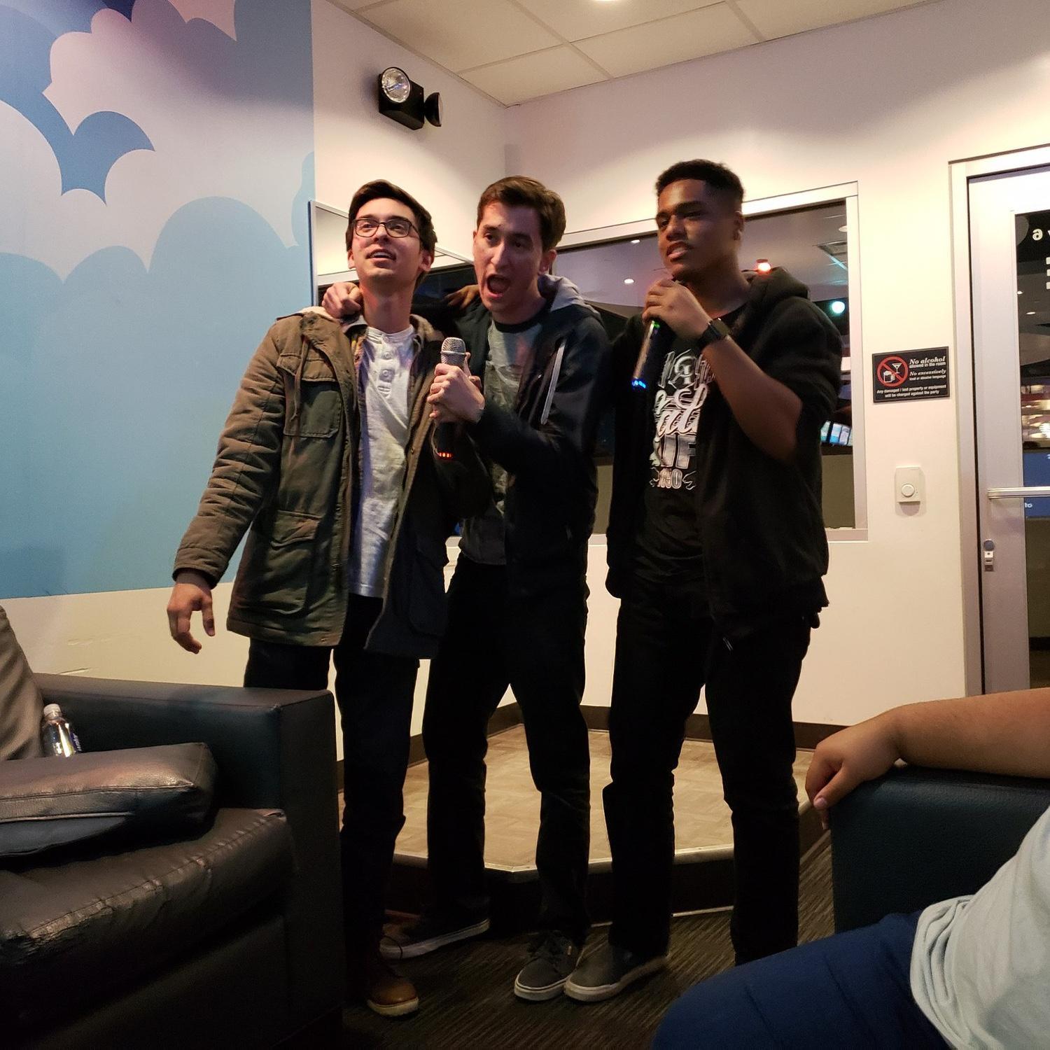 karaoke with the boyz (Samuel, Ben, and DJ)