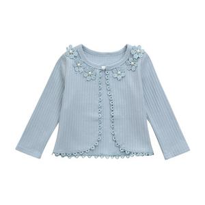 KONFA Baby Girls Flowers Cardigan T-Shirt,For 1-4 Years Old,Ruched Lace Blouse Tops Clothes