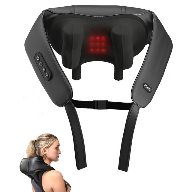 Tzumi Flex Fitness ShiatsuPro Heated Cordless Shiatsu Back and Neck Massager