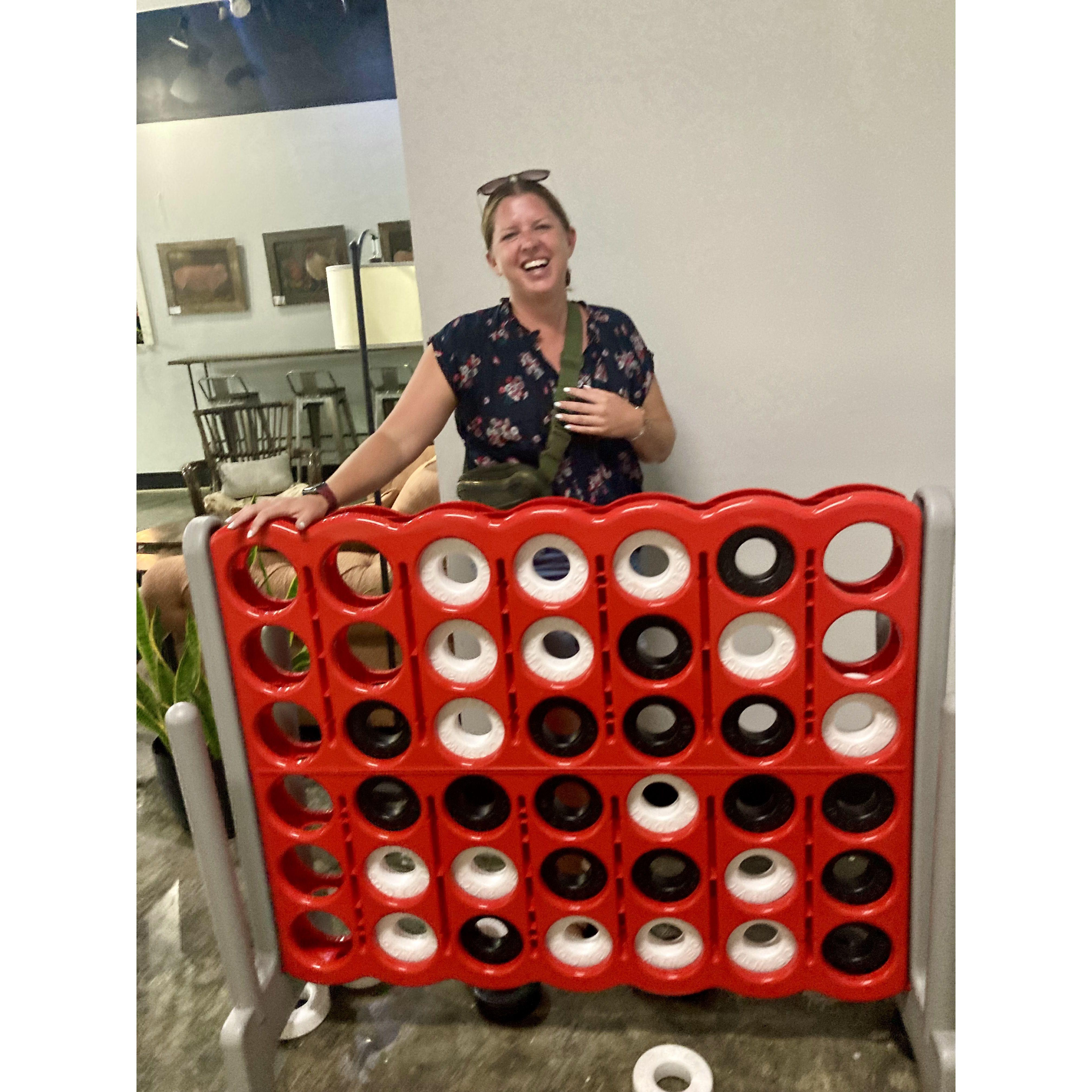 Jenn cheating in connect four...