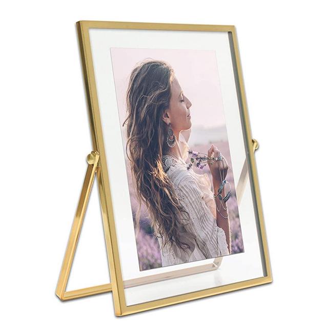 MIMOSA MOMENTS Gold Metal Floating Picture Frame (Gold,5x7)…