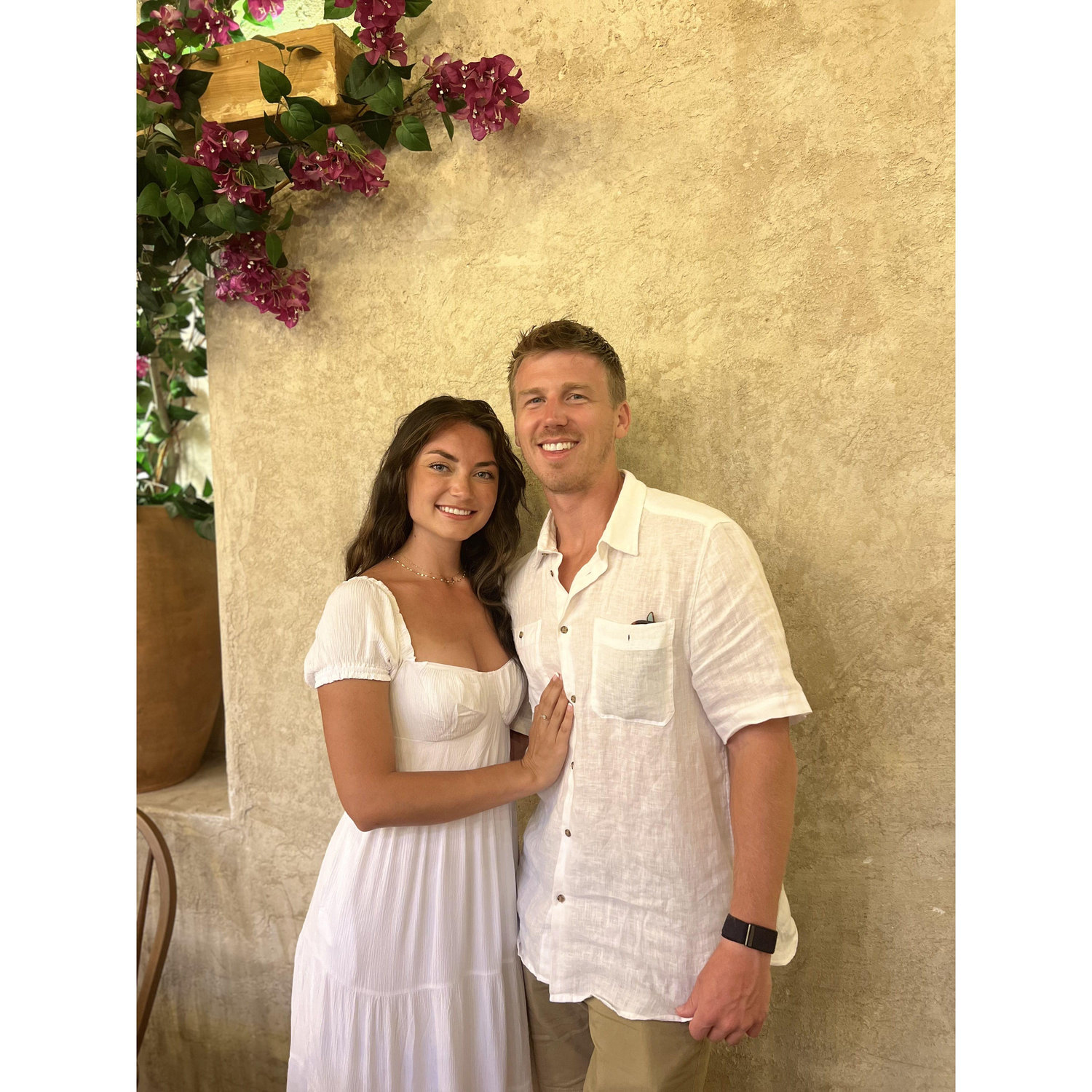 Day after our engagement at a beautiful resturant in Athens