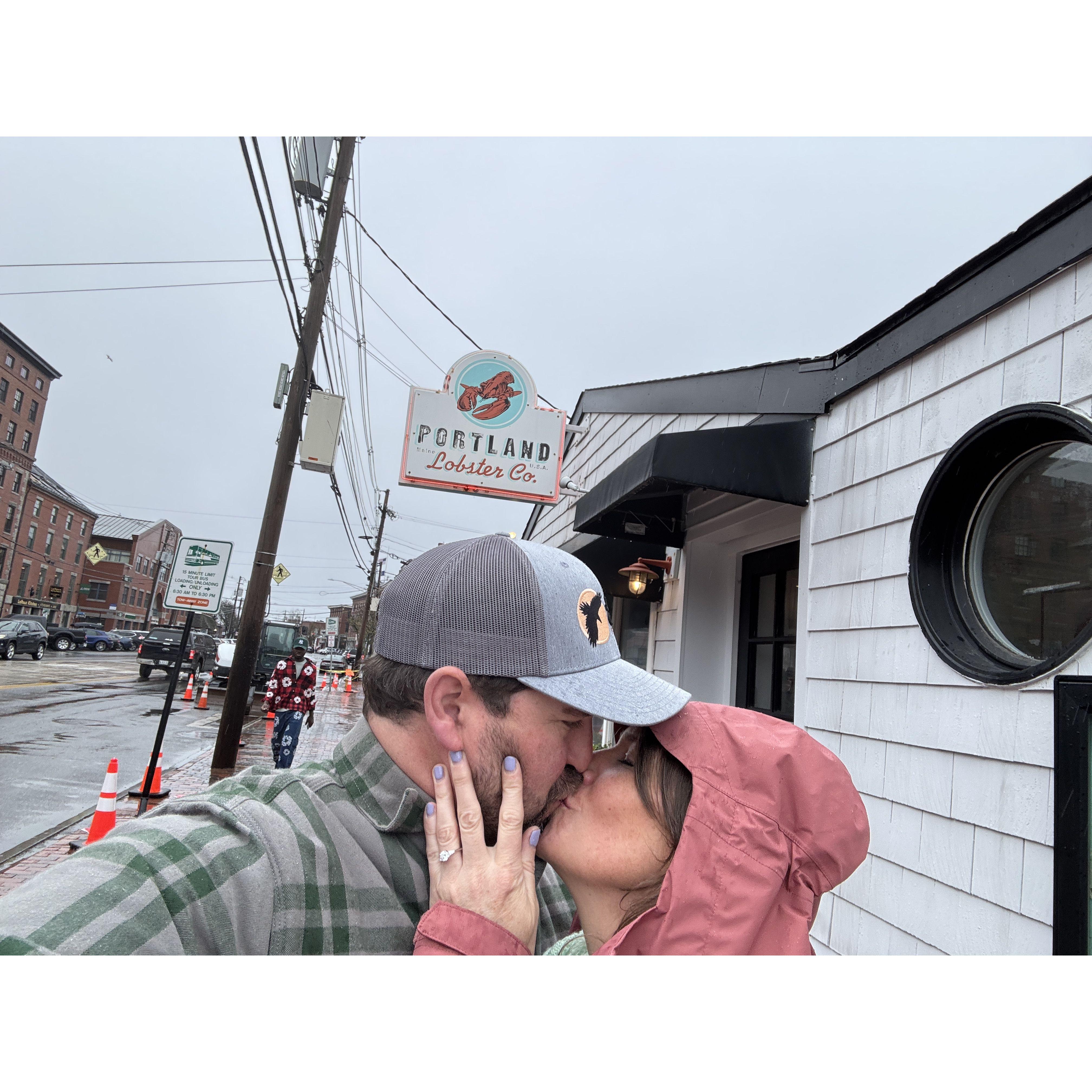 Day after proposal, with the real ring