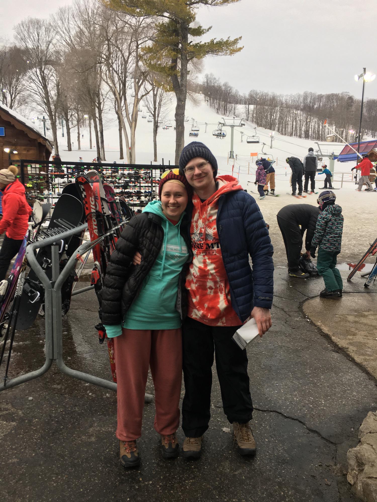 James learned how to ski whether he wanted to or not!