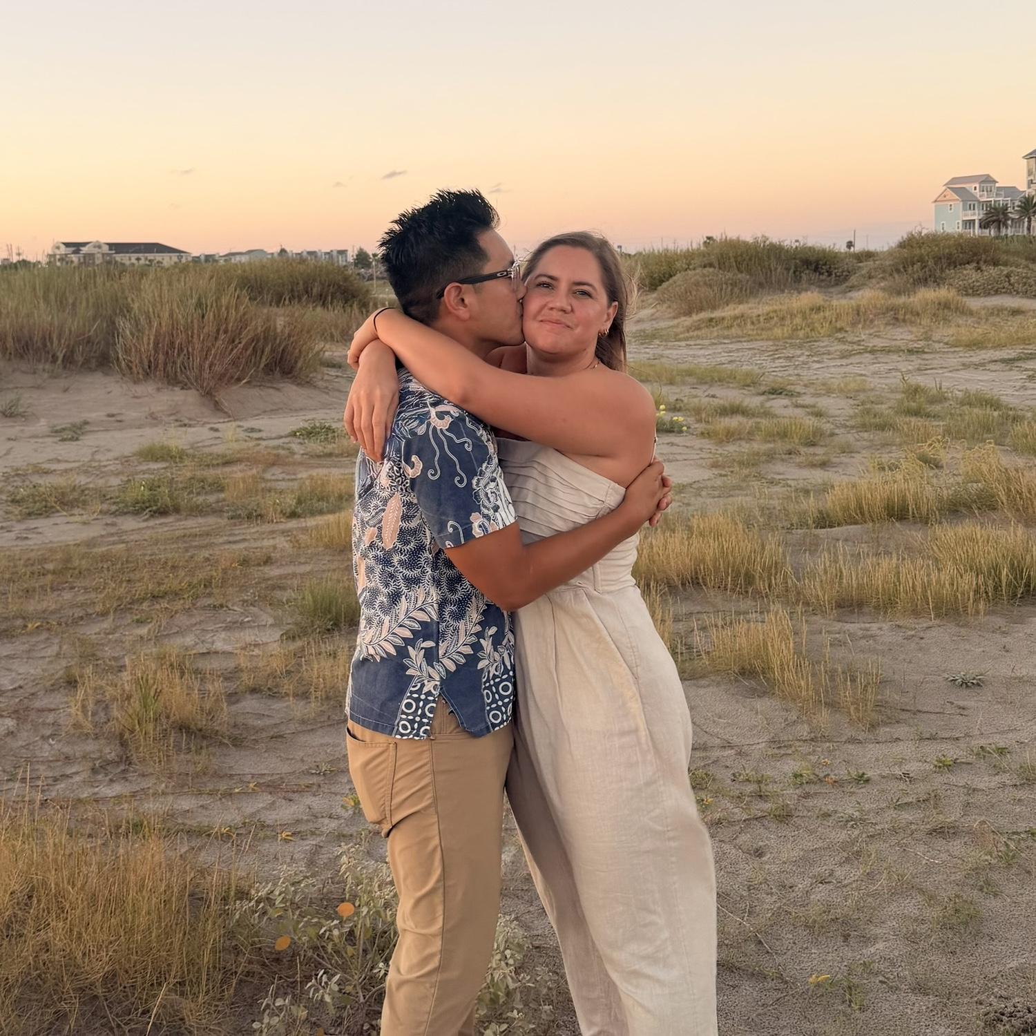 Engaged at sunset on the beach! Thanks to Sof & Kenneth for planning a wonderful day!