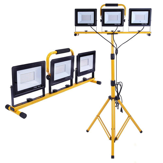 21000 Lumen Work Lights with Stand, 3 Adjustable Head LED Work Light, with Adjustable and Foldable Tripod Stand, Waterproof Lamp with Individual Switch with 6500 Kelvin Color Temperature