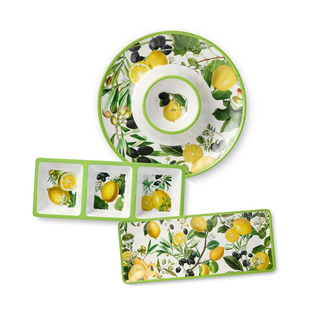 Certified International Limone Melamine 3-Piece Hostess Set