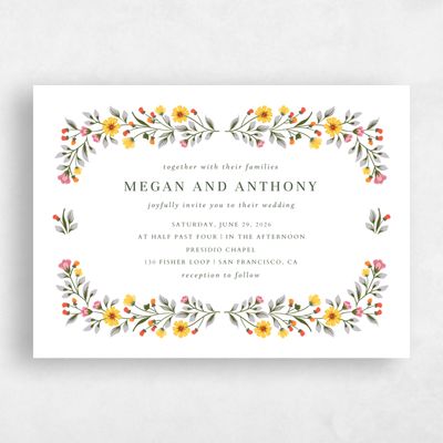 White Floral Wedding Invitation - Blume Landscape