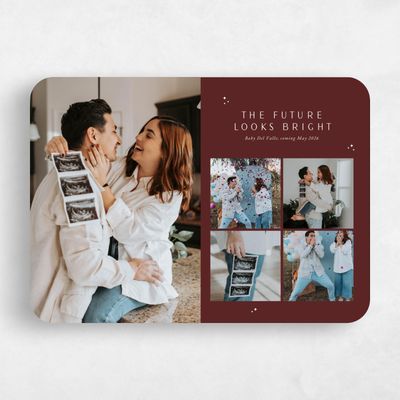 Red Rounded Holiday Card - Hollins