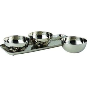 Hammered 3 Bowl Set with Tray
