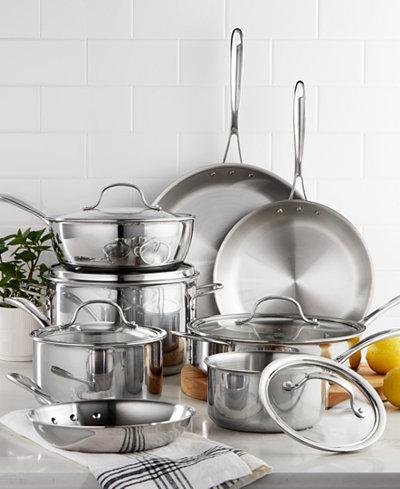 Tri-Ply Stainless Steel 13-Pc. Cookware Set