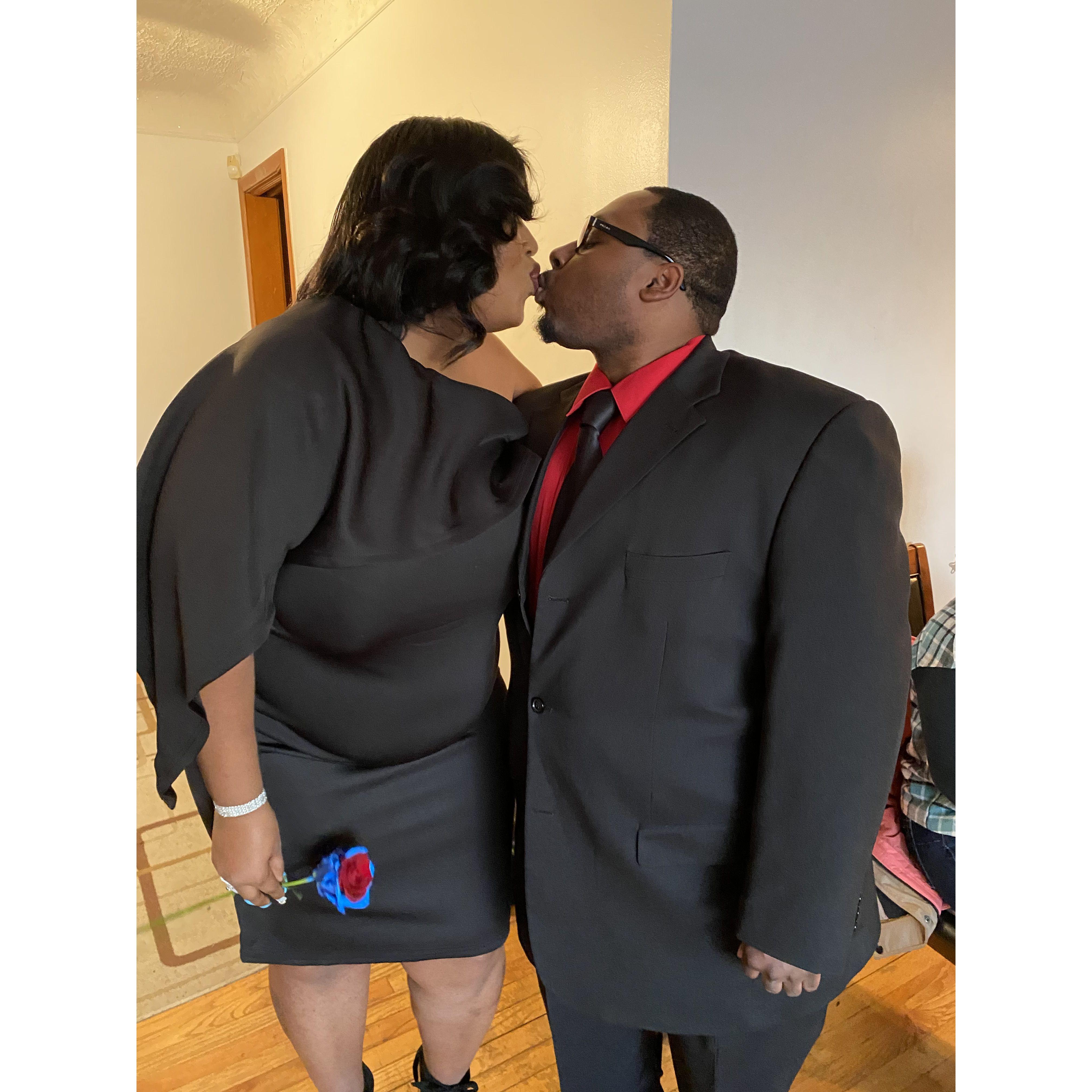 Terrance surprised Bria with a special Valentine's Day Date and glam day! A kiss sealed by a rose!