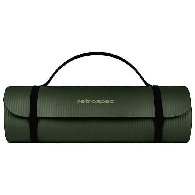 Retrospec Solana Yoga Mat 1" & 1/2" Thick w/Nylon Strap for Men & Women - Non Slip Exercise Mat for Yoga