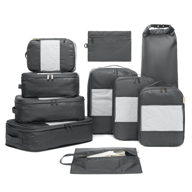 10-Pack Large Compression Packing Cubes for Travel - Lightweight Compression Packing Cube Set, Water-Resistant Luggage Organizer Bags & Suitcase Organizers, Travel Cubes for Carry-On, Checked Luggage