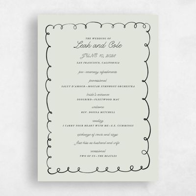 Sage Mist, Green Wedding Program - Colmar