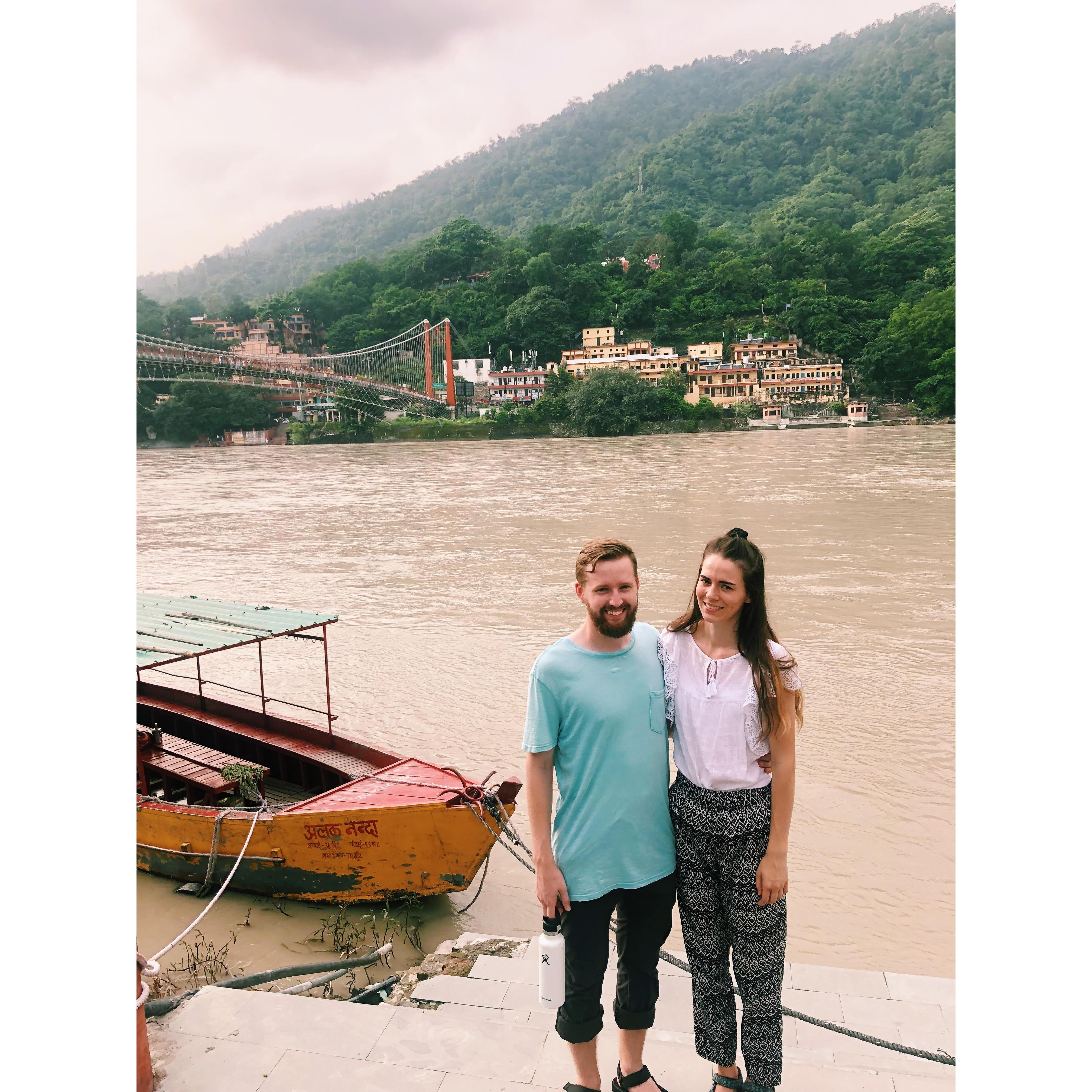 Standing by the River Ganges in India