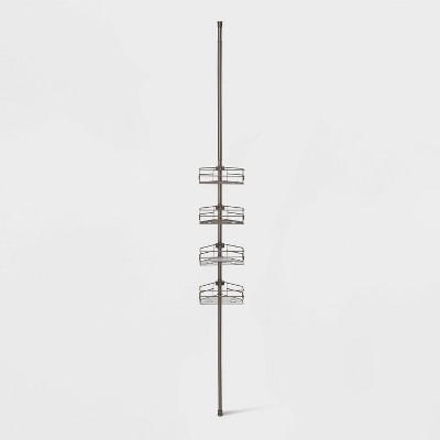 Steel Corner Pole Caddy Brushed Nickel - Made By Design™