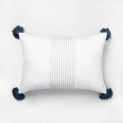 Tassel Throw Pillow Sour Cream / Taupe - Hearth & Hand™ with Magnolia