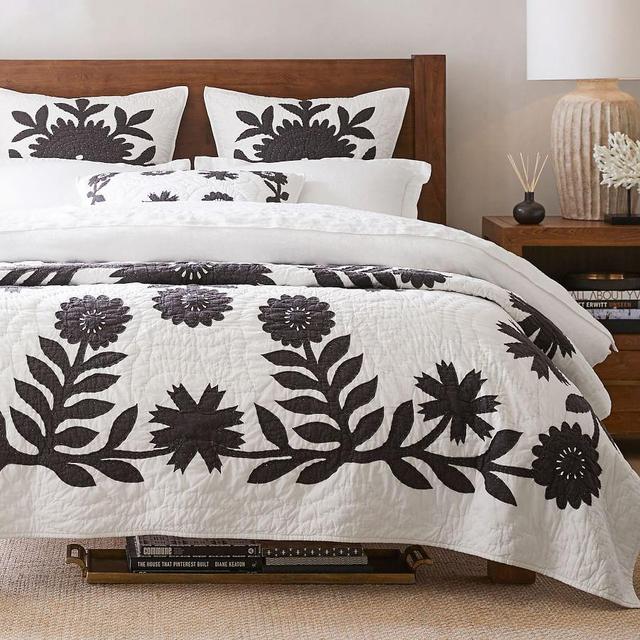 Charcoal Lilo Cotton Handcrafted Quilt, King/Cal. King