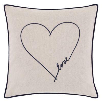 ED Ellen DeGeneres Jaspe "Love" Square Throw Pillow in Beige