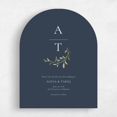 Grayed Navy, Blue Wedding Save the Date - Somerset Portrait