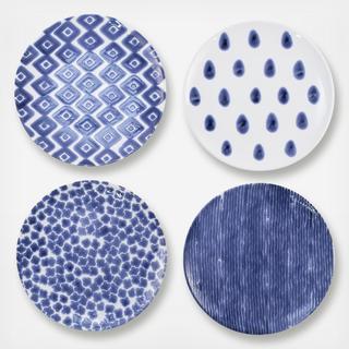 Santorini 4-Piece Assorted Salad Plate Set